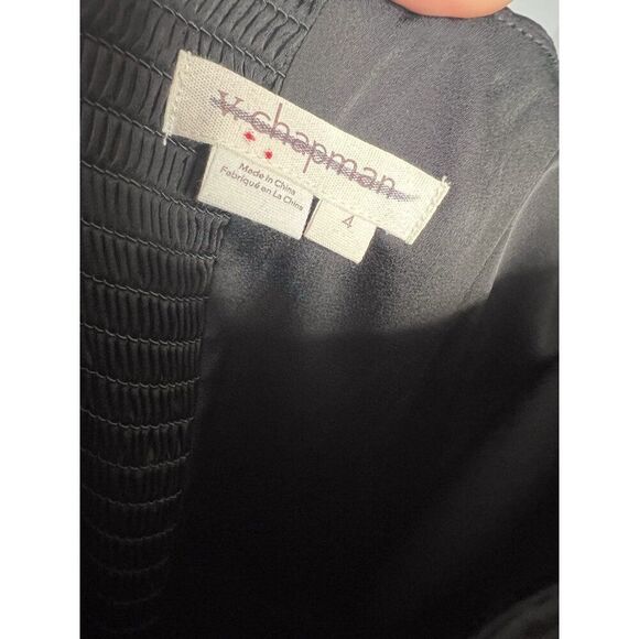 NEW V. Chapman June Corset Jacquard Front-Slit Gown Black Strapless Satin Size 4 - Picture 7 of 10